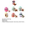 3/6pcs Easter Egg Ornament with Hidden Felt Animal Toy Handmade Lace-Up Egg with Animal Inside Desktop Easter Holiday