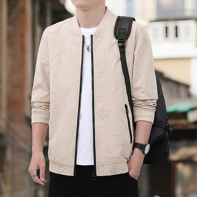 

New Style Youth Men s Jacket Baseball Collar Jacket Simple Fashion Jacket M