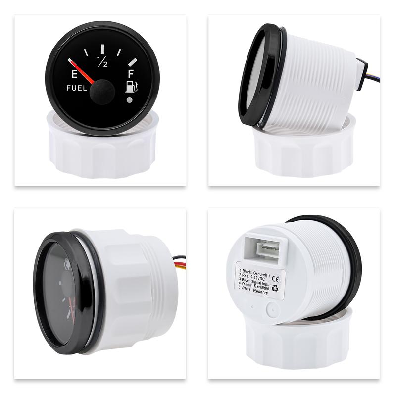 240-33 Ohm Fuel Level Gauge Fuel Level Sensor 52mm Fuel Level Meter With Red Backlight Oil Indicator Range 100-500mm Sensor