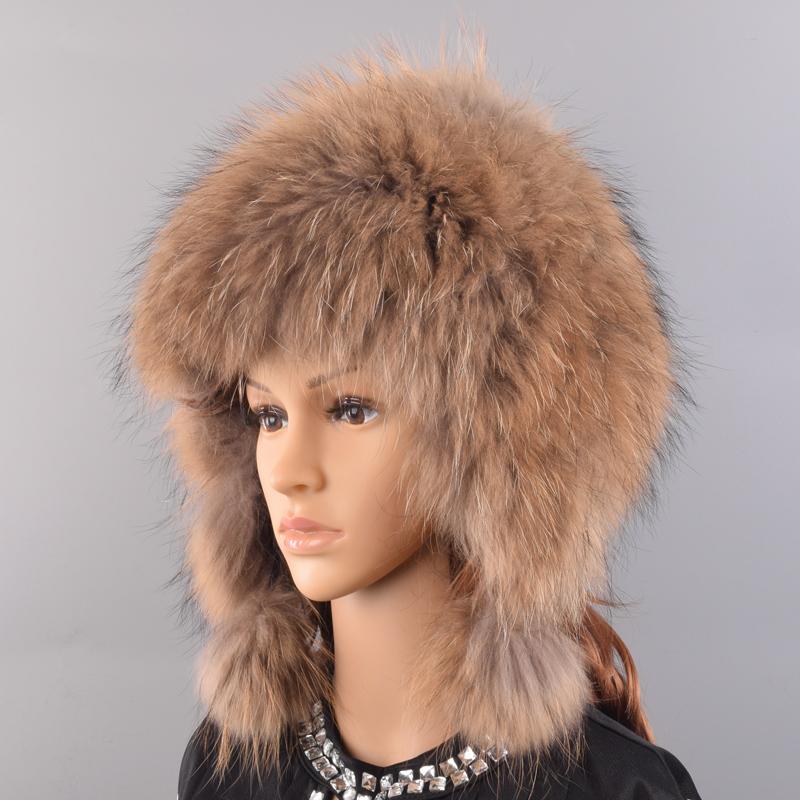 Fox Fur Hats For Women Winter Warm Natural Geniune Real Fur Hats with Earflaps Handsewn Fashionable Bomber Hat Ushanka