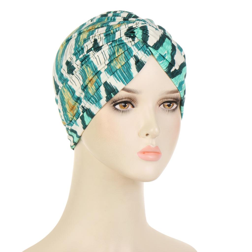 Soft Elastic Colorful Muslim Inner Hijabs Women Islamic Muslim Hijab Instant Turban Cap For Ladies Stripe Bohemia Print