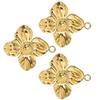 3Pcs Stainless Steel Floral Pendants Gold Plated Jewelry Accessory for Crafting Elegant Necklace Bracelet and Earrings
