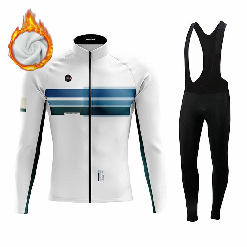 Men's Cycling Long Jackets Thermal Fleece Warm Lightweight Jerseys Camiseta Termica Hombre Invierno Winter Velvet Warm Cycling Clothing Suit Set