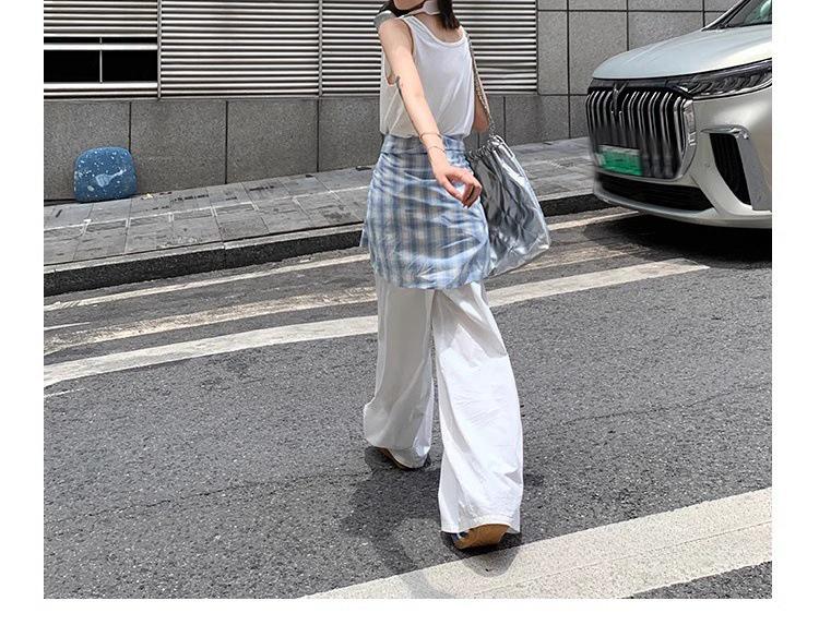 Women's Blue & White Plaid Cotton-Linen Shirt Jacket – Spring/Summer 2025, Sun Protection, Casual Style.