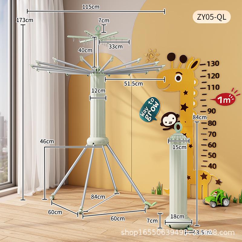Floor-Standing Multi-Functional Space-Saving Indoor Clothes Drying Rack