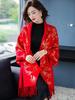 New Imitation Cashmere Knitted Elegant Women Scarf Winter Vintage Print Tassel Poncho Capa Para Mujer Pashmina Wrap Shawl Coat