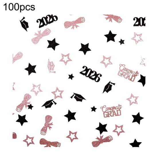 Yousheng 100 Pcs Graduation Confetti Glitter Grad Caps Bows Stars Confetti Class of 2026 Party Table Centerpiece for Graduation Party