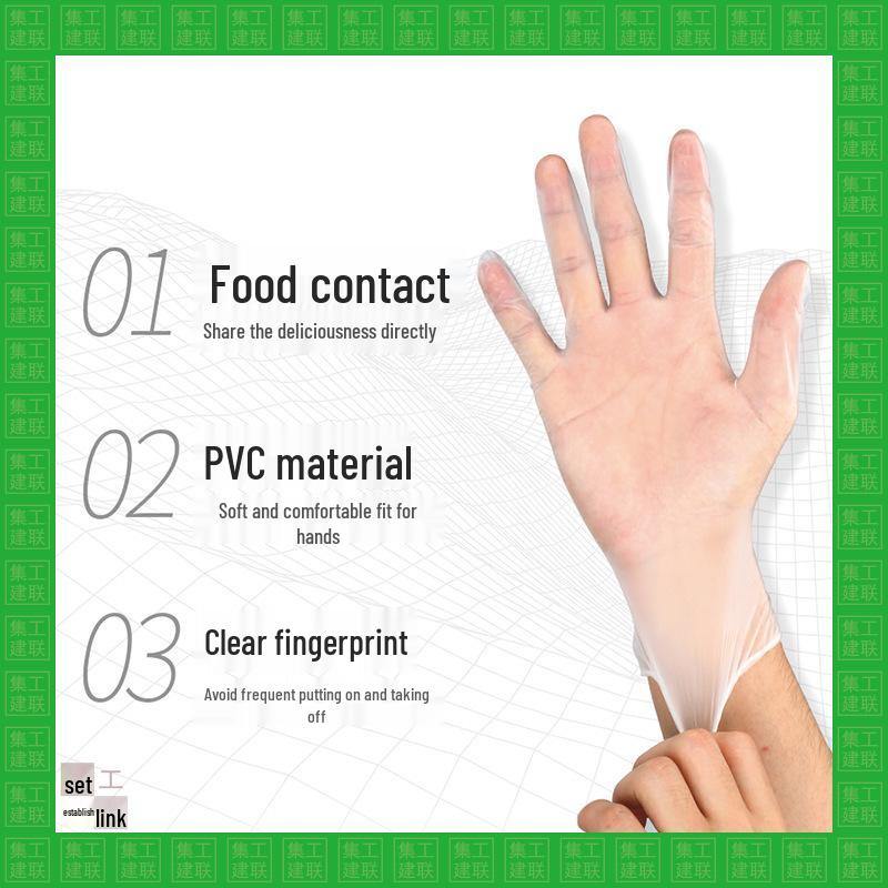 

Aimas PVC Disposable Waterproof Gloves for Catering, Beauty Salons, Milk Tea Shops, and Household Cleaning Medium