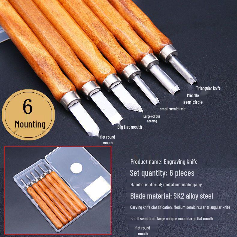 Zestaw noży do rzeźbienia w drewnie do ręcznego rzeźbienia, tworzenia stempli i pieczęci