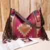 European and American Retro Bohemian Handmade Woven Flowing Silk Cotton and Linen Single Shoulder Large Bag for Women