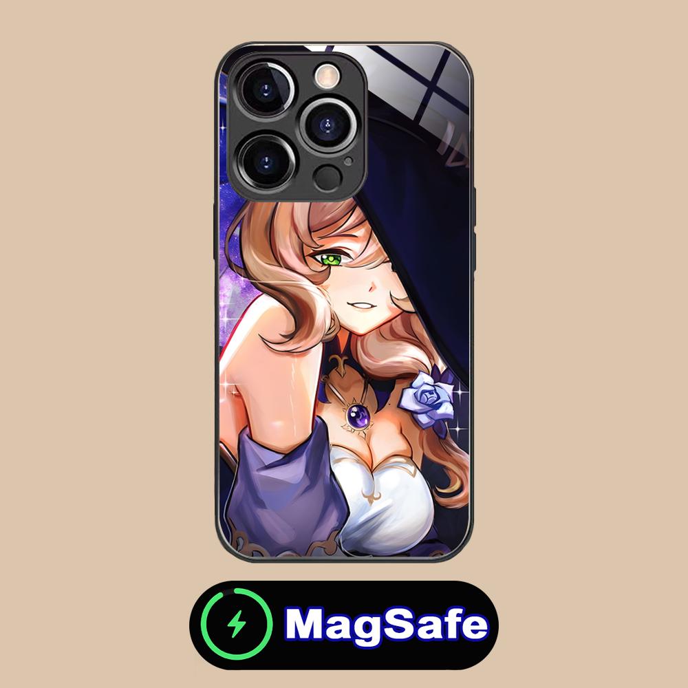 Game GI Lisa Mobile Phone Case for iPhone 17 16 15 14 13 12 11 Air Pro Max Plus Mini MagSafe Glass Colorful Cover Pretty Luxury