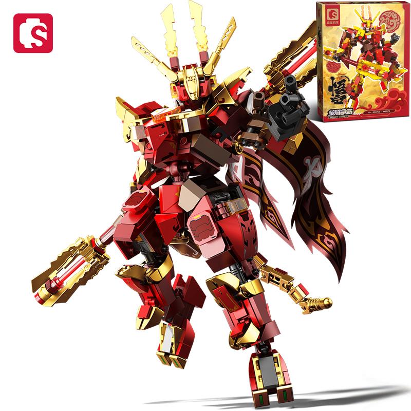 SEMBO BLOCK Mechanic Series Transforming Mecha  Building Blocks  MOC The Monkey KingNezhaand other characters Assembly Bricks