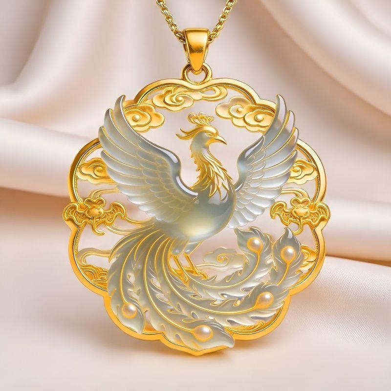 Nine-tailed Fox Enamel Pendant Necklace Waterproof Chinese Traditional Jewelry Durable Chain for Women Graduation Gift
