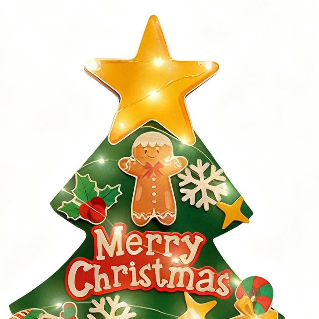 Toddler Christmas Tree With 9.8ft LED String Lights Wall Sticker Children's Christmas Tree For Bedroom Nursery Outdoor Indoor