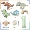 8pcs Cartoon Dinosaur Theme Matte Dinosaur Rainbow Whale Olive Green Numbers 1-9 Suitable for Birthday Decor Scene Arrangement