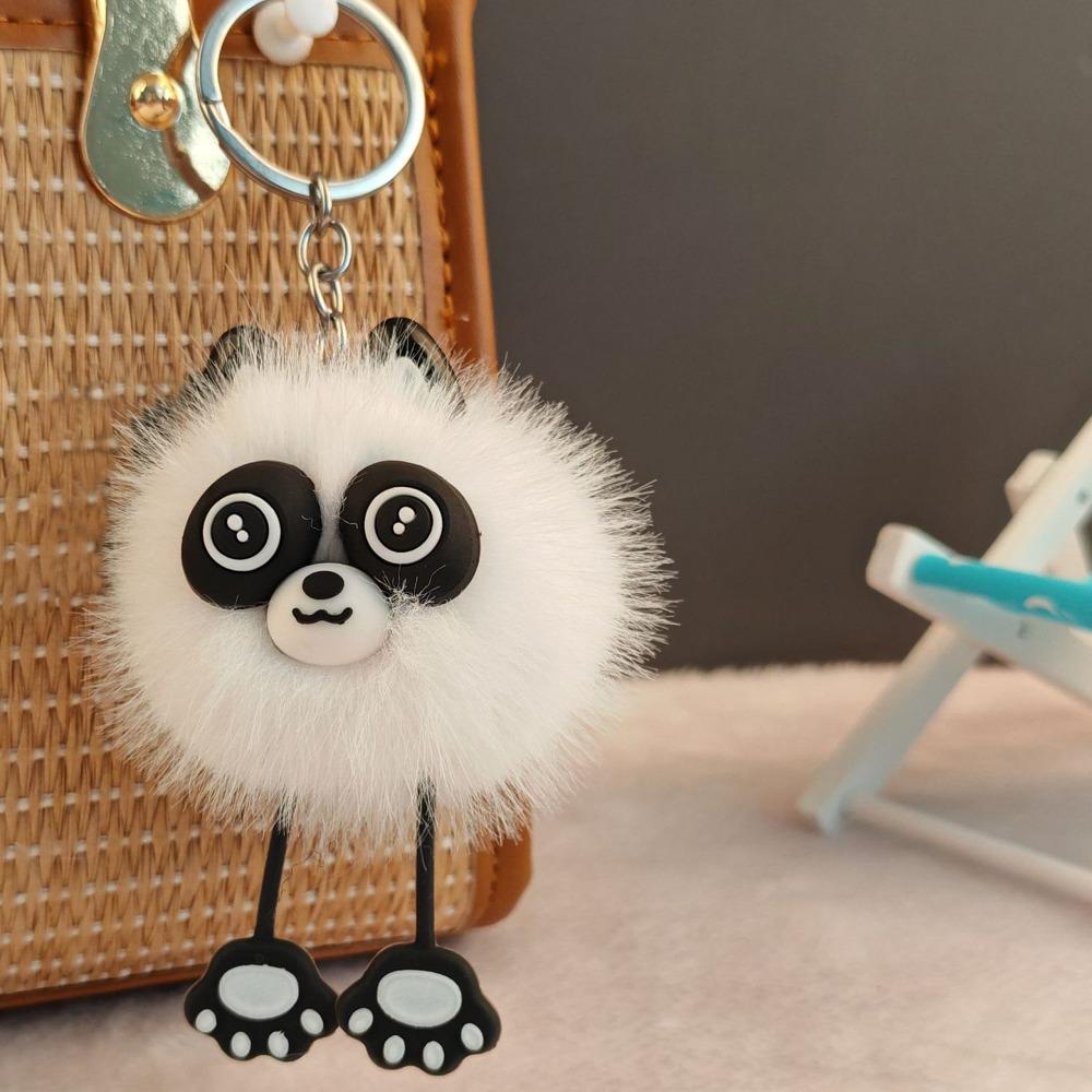 Cute Raccoon Plush Keychain Soft Charm Accessory Backpack Decorated Keying Handbag Pendant Raccoon Pendant