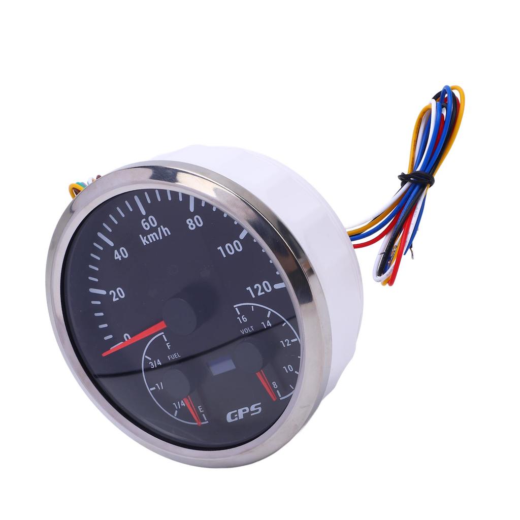 3 in 1 GPS Speedometer 0 to 120KMCelsiusH 110mm Odometer 8 to 16V Voltage Gauge E-1Celsius4-1Celsius2-3Celsius4-F Fuel Meter with Turn Signals f