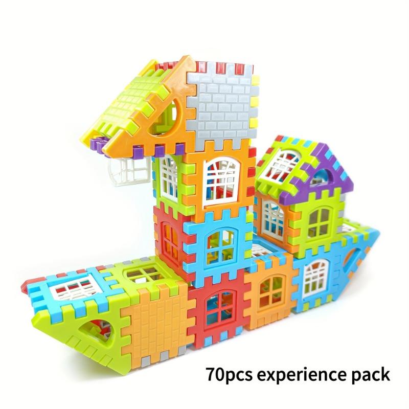 Kids Educational Block Puzzle, 50/70/100/140Pcs, Portable Plastic Toy for Ages 3+ Brain Training