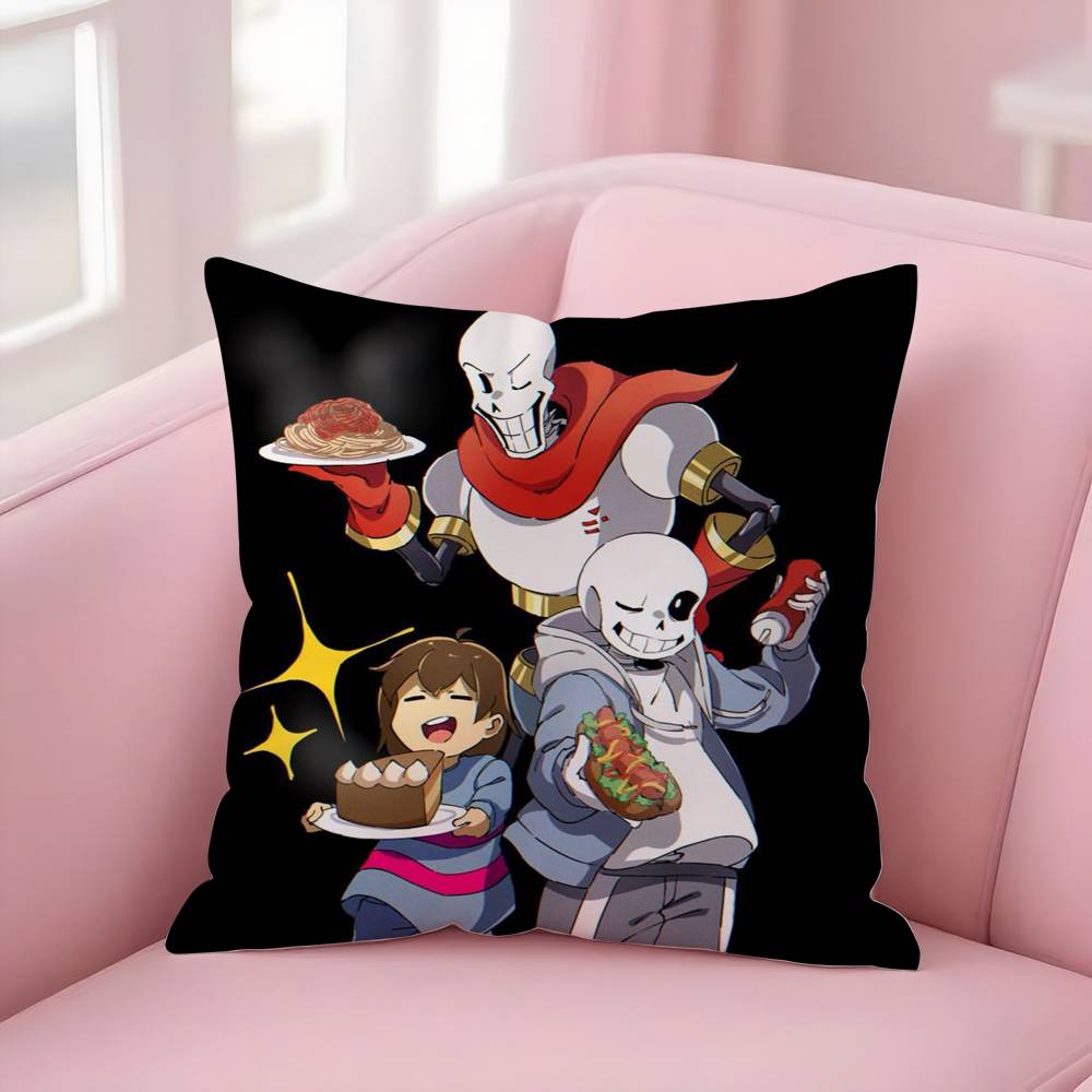 Game U-Undertale Pillow Case Sofa Short Plush Double-sided HD Printing Room Home Office Gift Cushion Cover