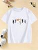 Kletternde Katze Muster Trendiges Design Druck T-Shirts Kurzarm Kinder Kinder-T-Shirt Jungen Mädchen Sommer Frühling Lässiges Oberteil Tee