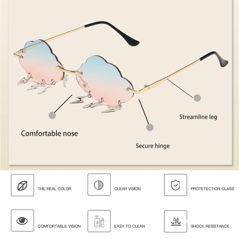Okulary Przeciwsłoneczne Chmurki Z Błyskawicami Frędzle Okulary Chmurki UV400y Okulary Przeciwsłoneczne Damskie Polaryzacyjne Ochrona UV