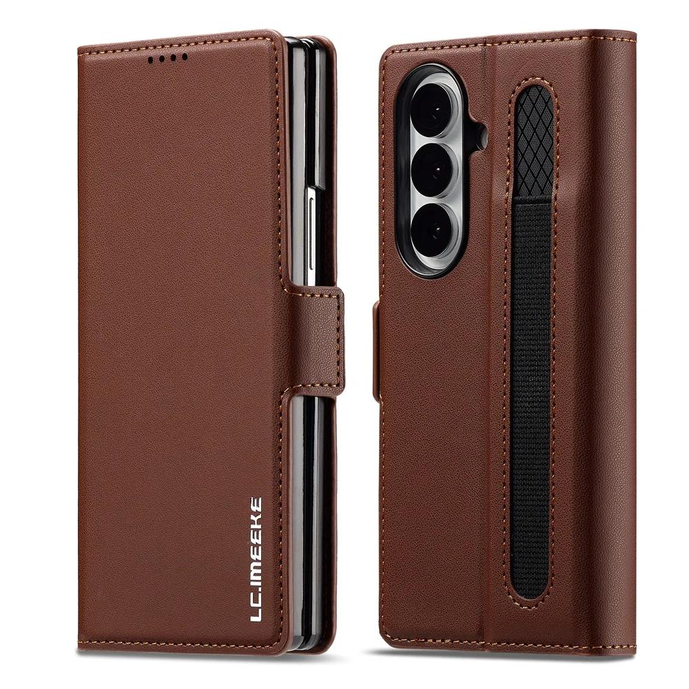 Brieftasche PU Leder Handyhülle mit Stifthalter Kartenhalter Für Samsung Galaxy Z Fold 7 6 5 4 3 Fold7 Fold6 Fold5 Fold4 Fold3 5G