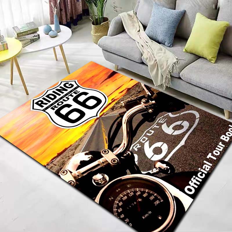 HD Vintage American History Route 66 Mother's Road Carpet Living Room Bedroom Home Decor Kitchen Bathroom Non Slip Carpet Gift