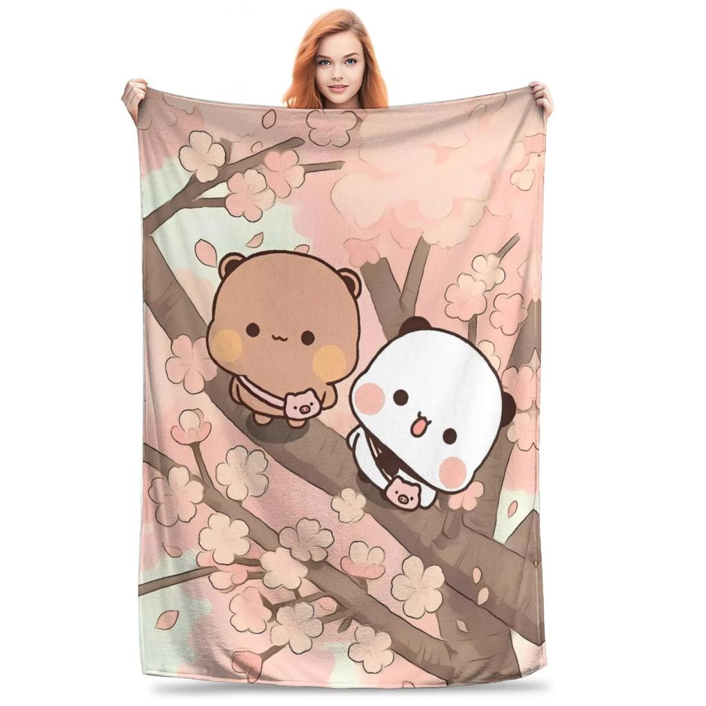Cute Bear Cartoon Bubu Dudu Soft Blanket For Kids Plush Bedroom Throws Flannel Bedspread Sofa Bed Cover