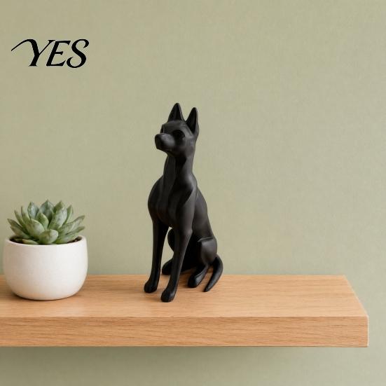 Minimalist Dog Statue 3D Printed Sitting Figurine, Modern Statue, Animal White Figurine Sculpture Decoration for Home Office Desk, Gift Pet Lovers PLA