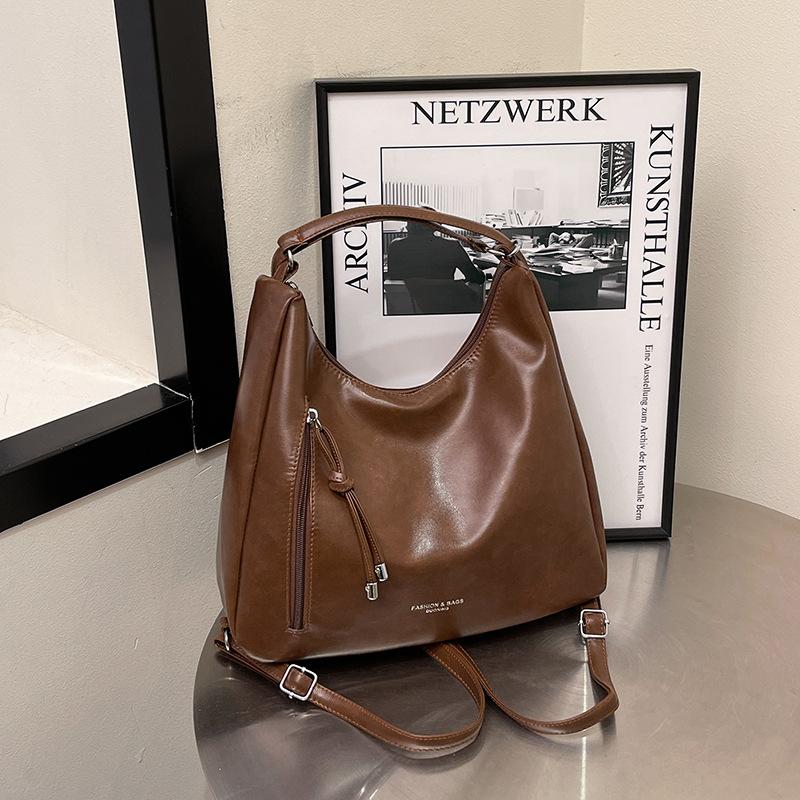 Simple Faux Leather Tote Bag New Commuter Shoulder Bag for College Students