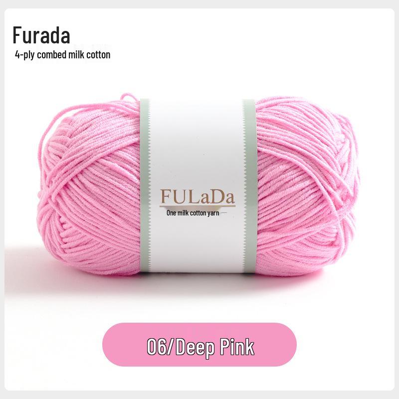 Baby 4-fädig gekämmte Milchbaumwollgarnknäuel zum Handstricken & Häkeln - DIY Puppe, Pullover, Schal Materialpaket