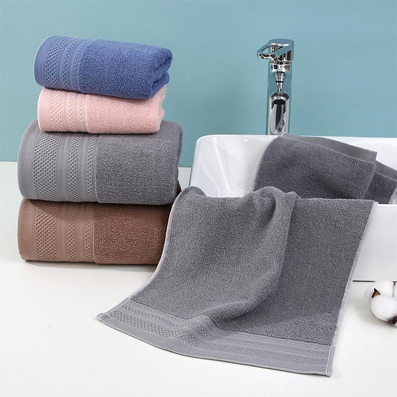 

Weaving and embroidery lattice towel embroidery household face towel couple towel set pure cotton bath towel 35*75 темно-серого