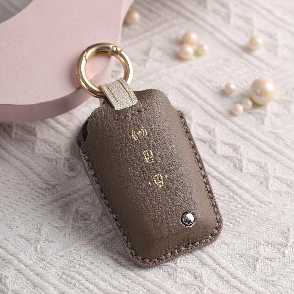 3 Bottons Leather Car Key Case Fob Cover For Ssangyong Kyron 2 Sanka Actyon Korando Tivoli Tivolan Rexton Ss-01 For Ssang Yong