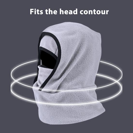 Skiing Headgear Outdoor Winter Warm Hat 3-in-1 Integrated Thermal Hood Scarf Face Guard Sports Running Hat