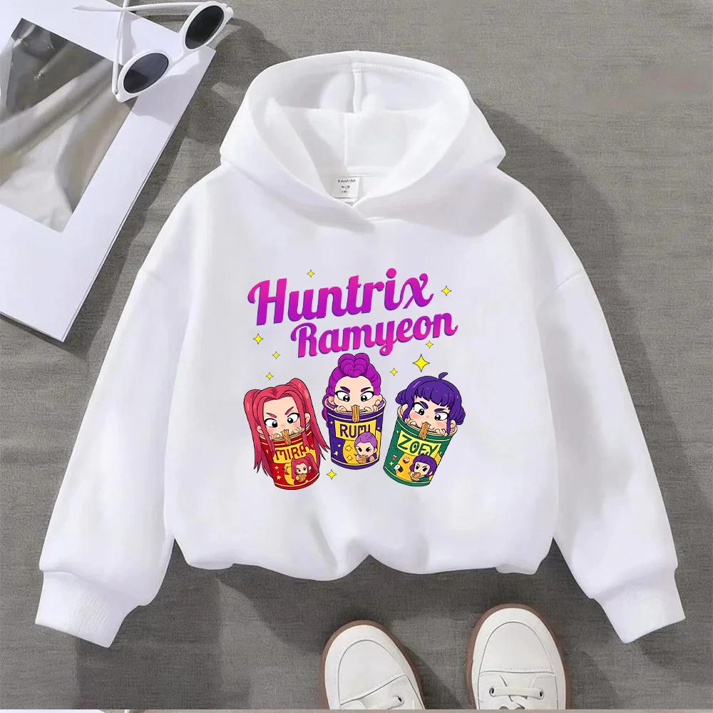 Dziecięca bluza z kapturem Huntrix Ramyeon z uroczą postacią z kreskówek dla chłopców i dziewcząt