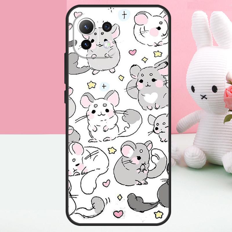 Cute Cartoon Chinchilla Case For Xiaomi 15T 13T 14T 17 Pro Max 15 14 Ultra POCO X7 Pro X5 X6 F5 F6 F7 F8 Ultra Funda