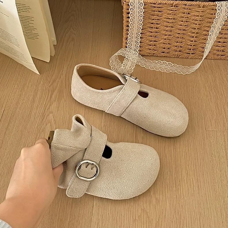 Cowhide version French retro Mary Jane women's shoes flat bottom shallow mouth single shoes women's 2025 new autumn skirt