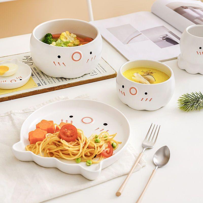 Kreativ Söt Bläckfisk Skål Keramisk Hushållsskål Rätt Matlåda Hushållsrätt Tallrik Miljövänlig Servisset