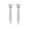 111 silver needle five-pointed star fringed stud earrings women's light luxury niche design high-end earrings fashion temperament earrings
