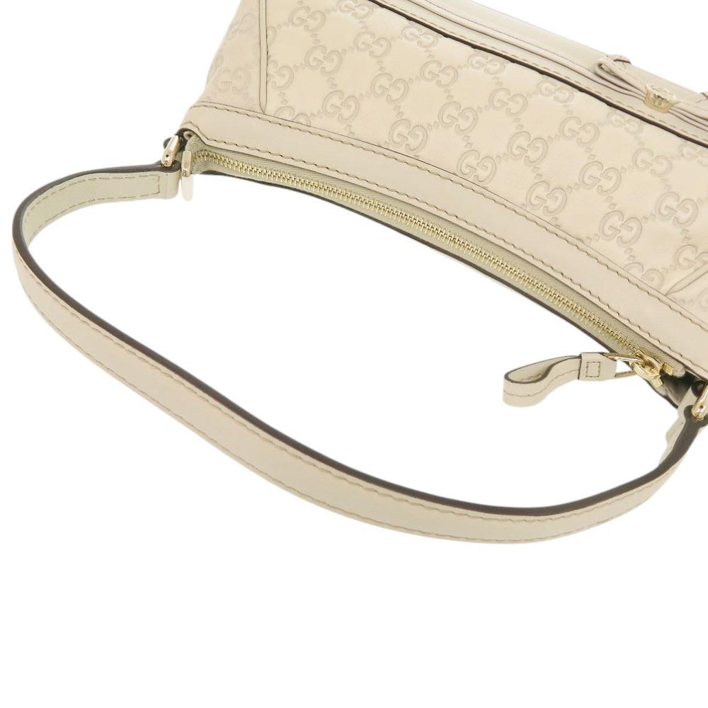 Used AUTHENTIC GUCCI 269893 Guccissima Shoulder Bag White Leather