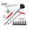 Valve Core Removal Tool 23Pcs Tire Stem Set, Quick Change Installer Kit with TR413/TR414 Stems, 4-Way for Cars Motorcycles Dual-head