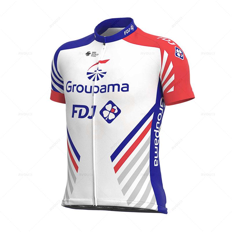 Cyklistické dresy 2026 Fdj Pánské cyklistické oblečení Letní krátký rukáv MTB Cyklistický oblek Oblečení na kolo Ropa Ciclismo Hombre