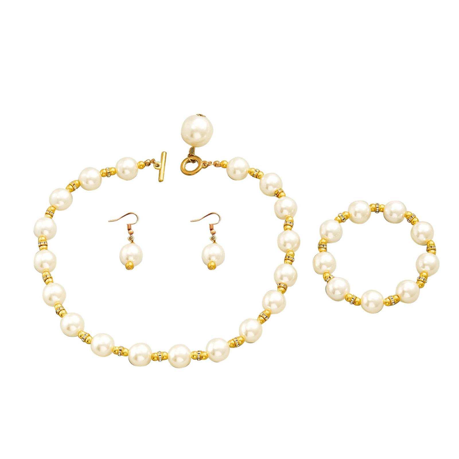 

Минималистичный и свежий ювелирный набор: Инкрустированная бриллиантами, Дизайнерская цепочка на ключицу, Универсальные серьги One Size белый