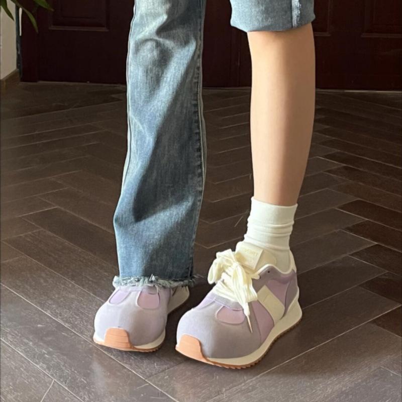 Height-increasing round head Forrest Gump shoes women's super fire German training shoes autumn new lightweight thick-soled versatile dad shoes CM