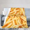 Leckeres Essensmuster Pommes Frites Gestrickte Decke Flanell 3D Leicht Dünn Überwurfdecken Tagesdecken Steppdecke Multifunktion