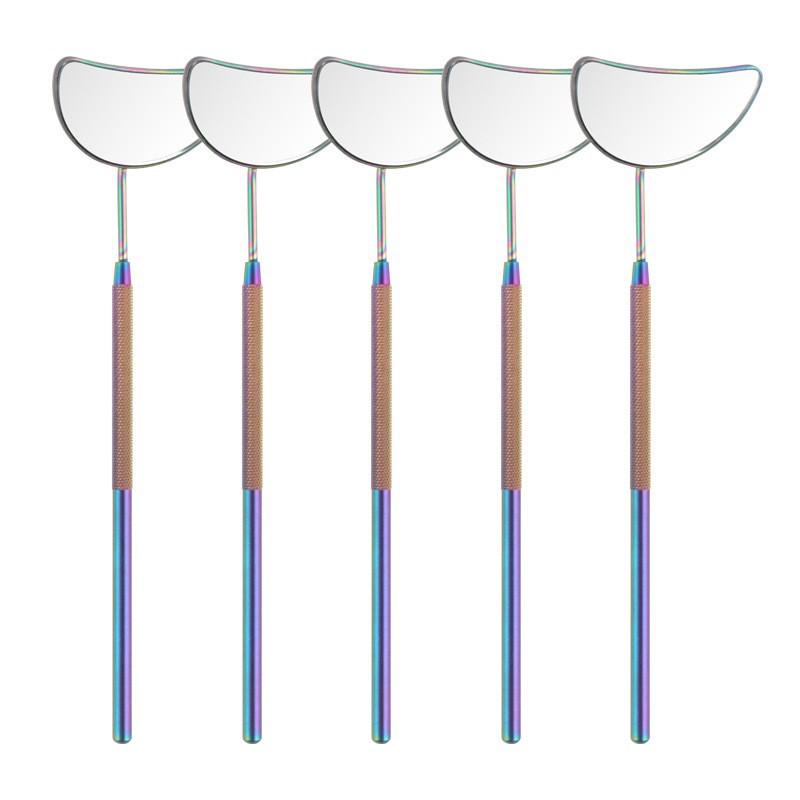 Heart-Shaped Anti-Fog Eyelash Extension Mirror - Stainless Steel, Anti-Curl Design