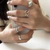 Korean Style Retro Love Heart Adjustable Open Ring for Women - Sweet Peach Heart Design