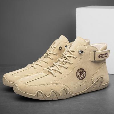 Mode High-Top Herrenstiefel Frühling Neue Lässige Lederstiefel Handgenäht Modetrends High-Top Sneaker Herren Übergröße 39-48