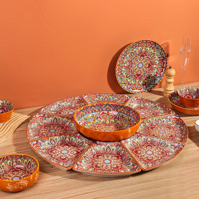 Ru Han Underglaze Ceramic Serving Plate