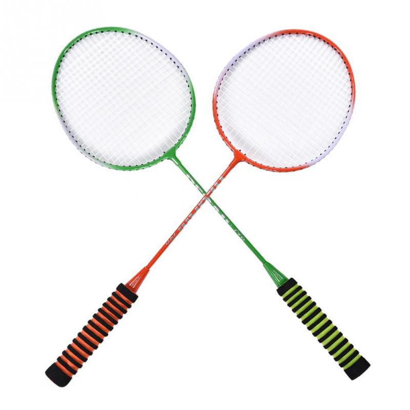 Steel Alloy High Elastic Sponge Handle Badminton Racket Set Training Racquets with Bag